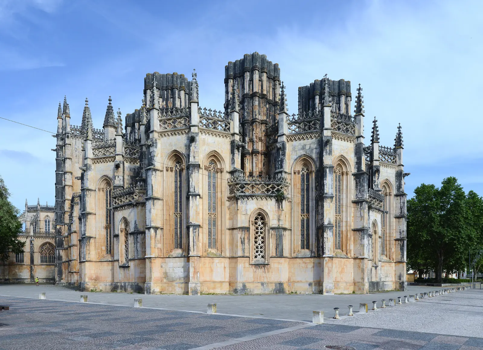 The Unfinished Chapels of the Monastery of Batalha in golden limestone